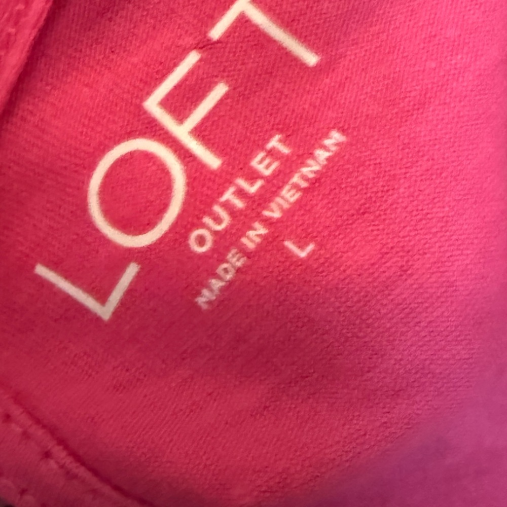 LOFT Fuchsia Eyelet Ruffle Blouse - Picture 3 of 6